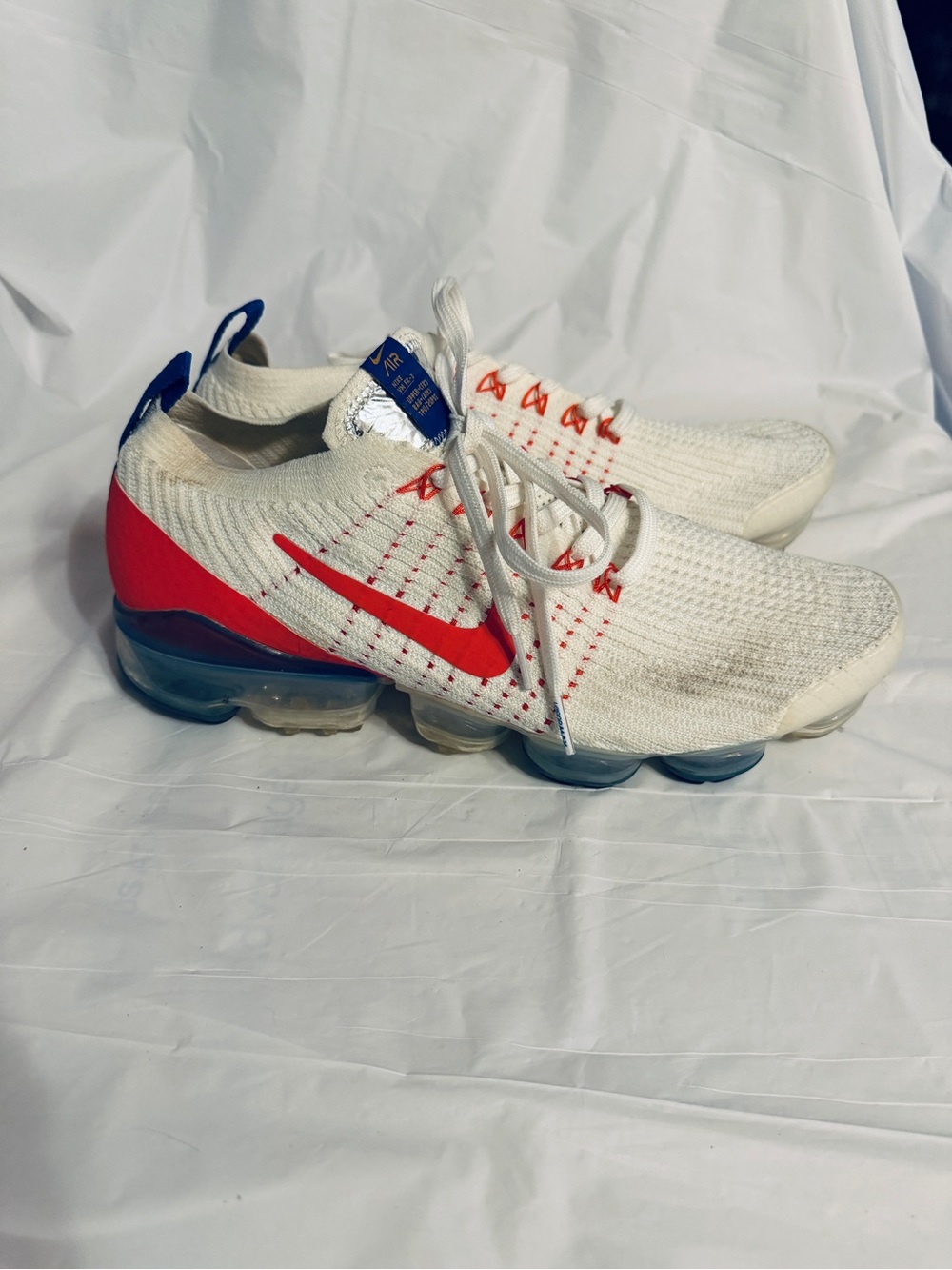 Nike Air VaporMax Flyknit 3 USA CZ7994-100 men’s 10 White Red Blue 2020